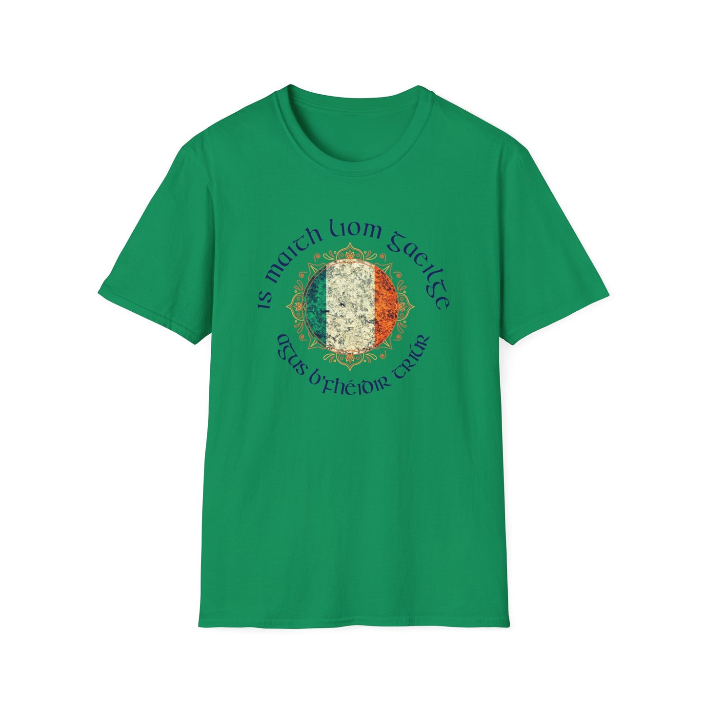 Is maith liom gaeilge agus b'fhéidir triúr (I like the irish language, and maybe three people) T-shirt
