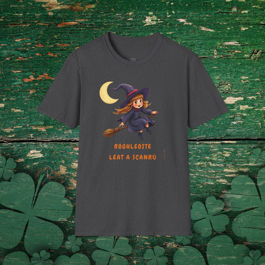 Róghleoite Leat a Scanrú - Too Cute to Spook Irish Halloween Ladies T-Shirt
