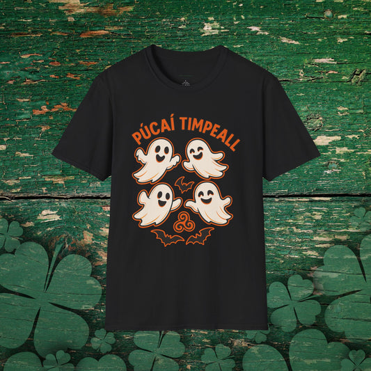 Púcaí Timpeall | Playful Irish Ghosts Halloween Ladies T-Shirt